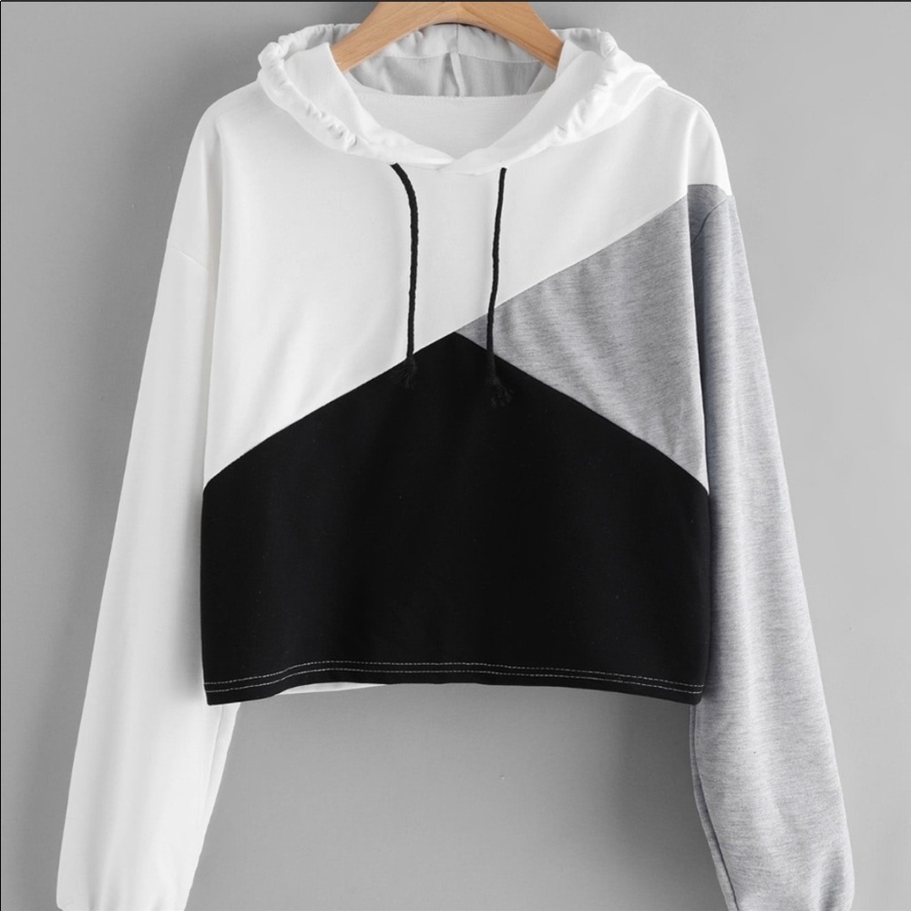 Geometric Cropped Hoodie